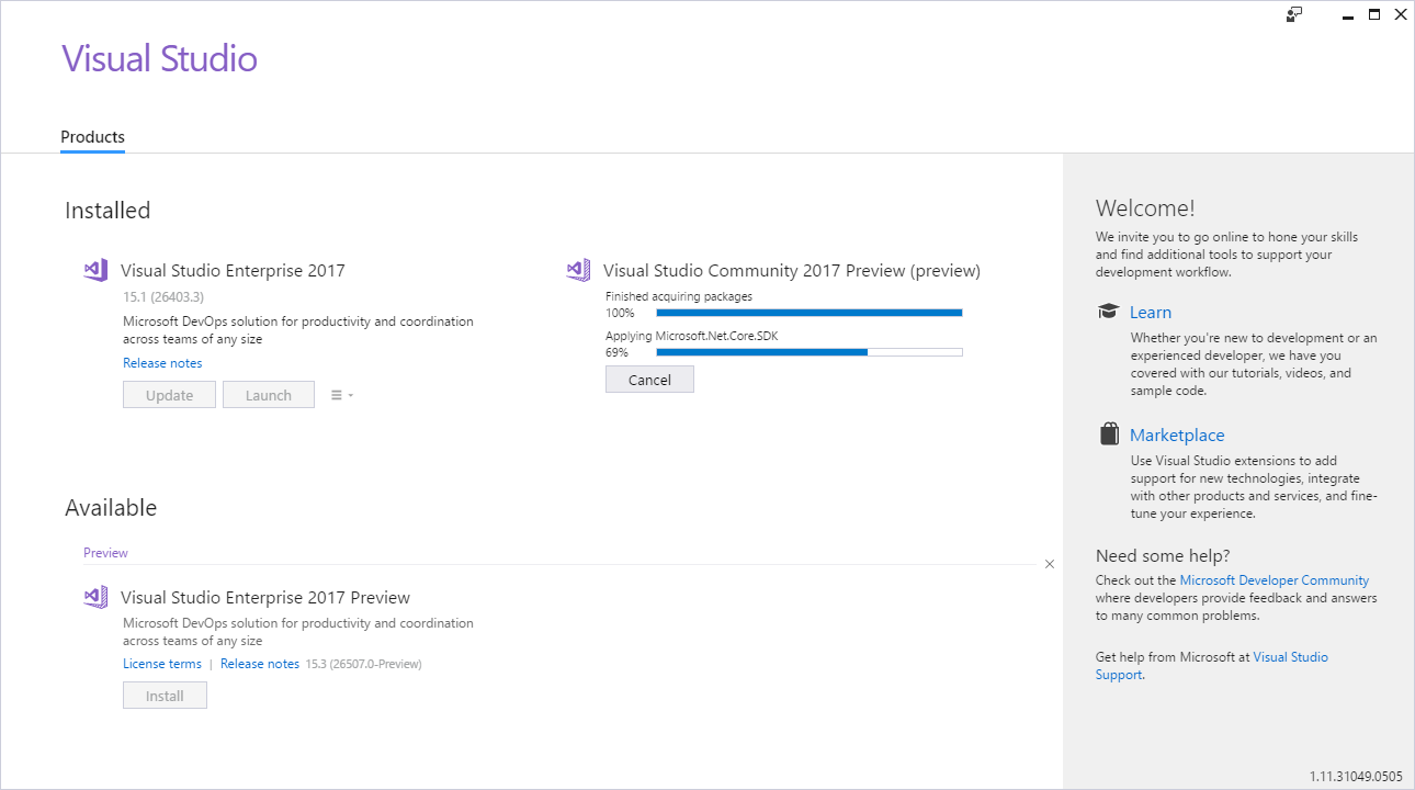 How Getting started with Core 2.0 Preview